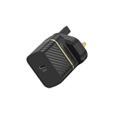 شاحن حائط أوتربوكس المملكة المتحدة 30 واط، شاحن متين وسريع وصغير الحجم لأجهزة USB-C - أسود