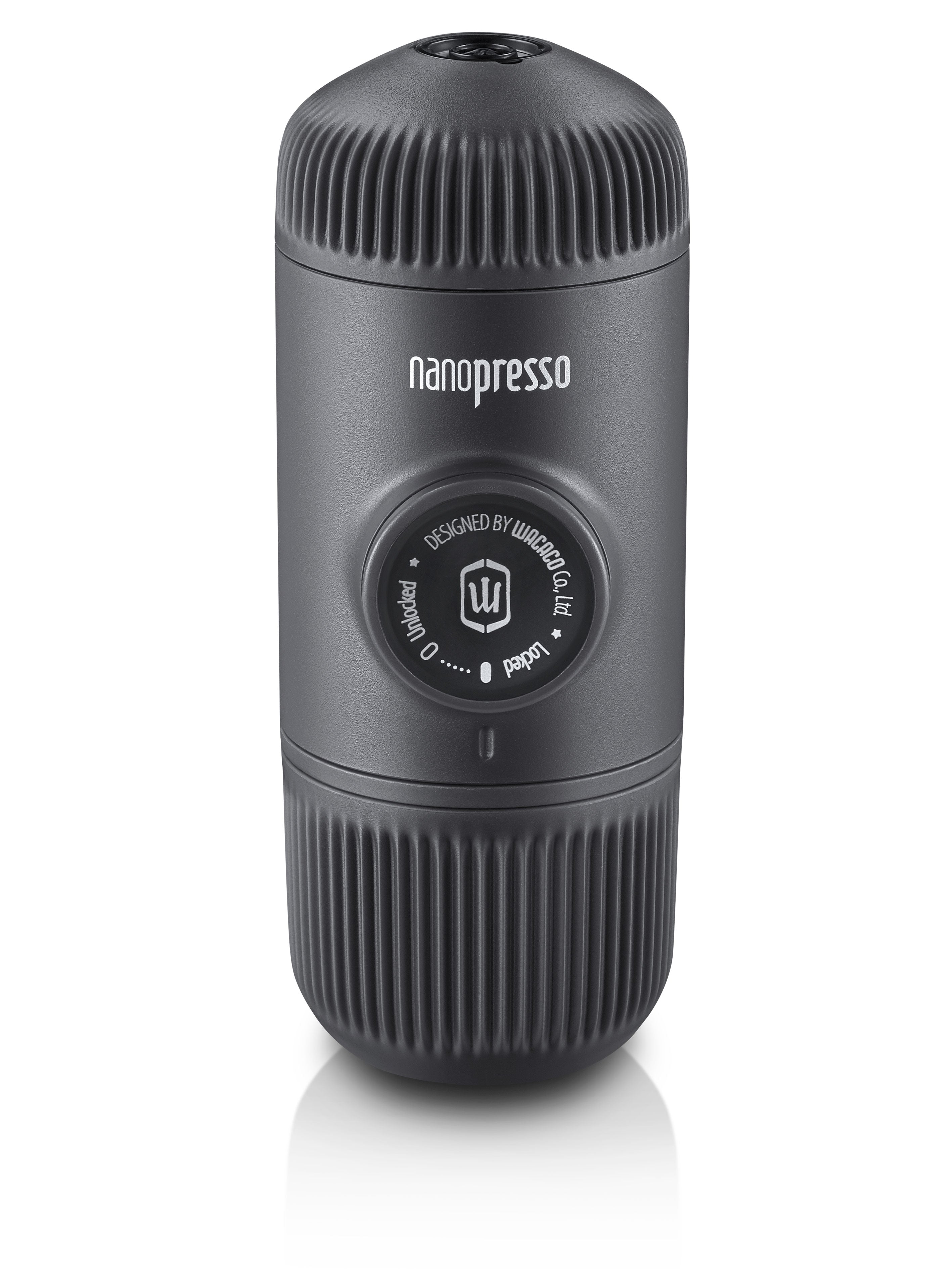 Wacaco Nanopresso Portable Espresso Maker, 18 Bar Manual Pressure, Travel Coffee Machine, Ground Coffee Compatible, No Electricity Needed, Black