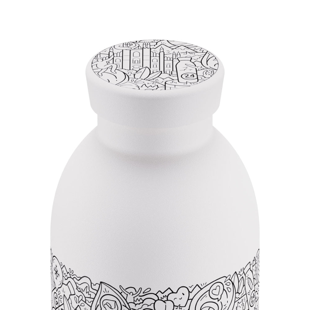 24BOTTLES Clima FRA Double Walled Stainless Steel Water Bottle - 500ml - White