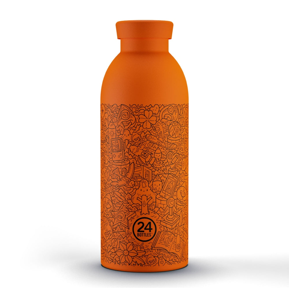 24BOTTLES Clima FRA Double Walled Stainless Steel Water Bottle - 500ml - Orange
