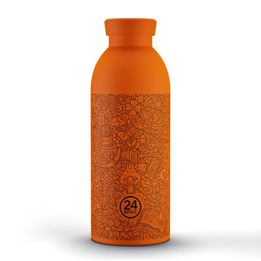24BOTTLES Clima FRA Double Walled Stainless Steel Water Bottle - 500ml - Orange