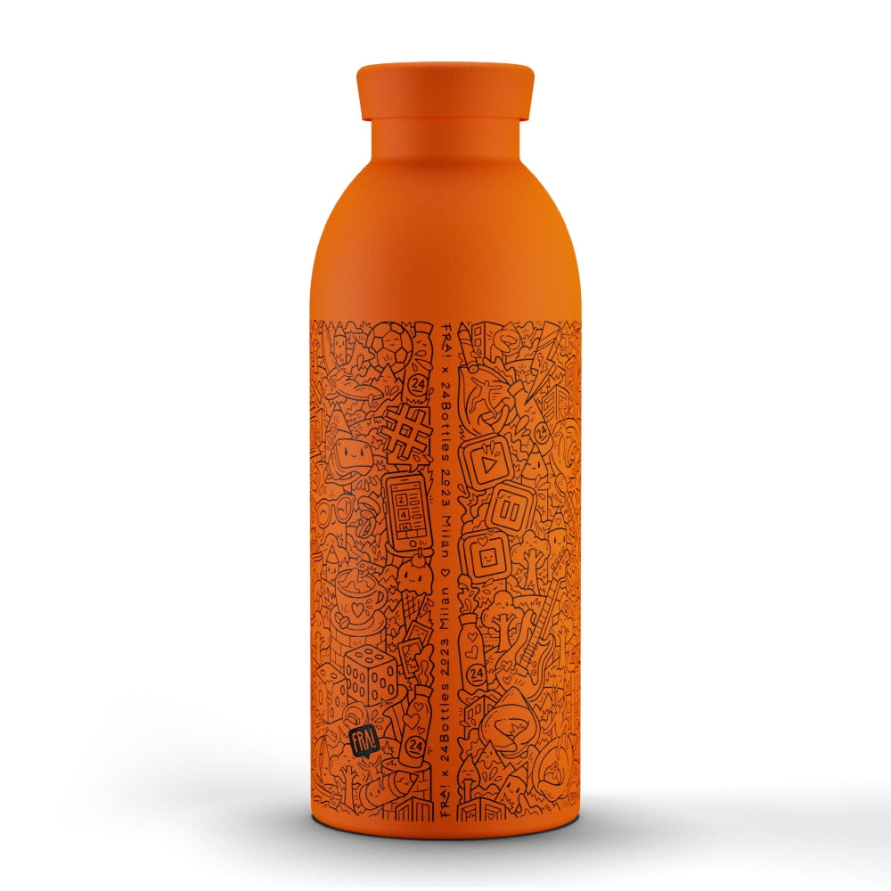 24BOTTLES Clima FRA Double Walled Stainless Steel Water Bottle - 500ml - Orange