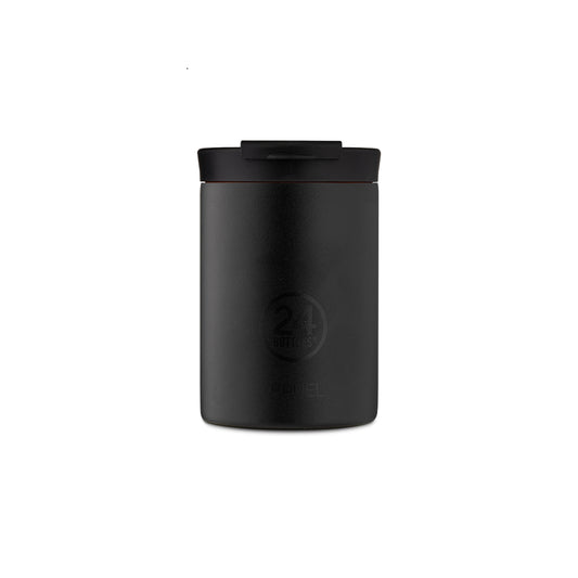 [OPEN BOX] 24BOTTLES Double Walled Stainless Steel Travel Tumbler - 350ml - Stone Tuxedo Black