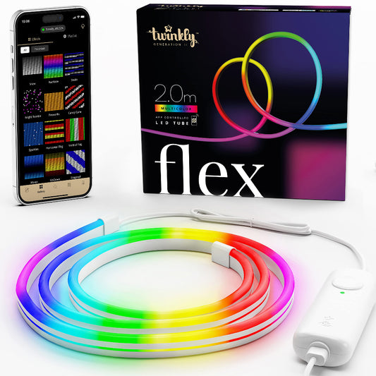 TWINKLY FLEX Starter Kit 2M - 192 LEDs RGB LightApp-Controlled Flexible Light Tube Gen II - White