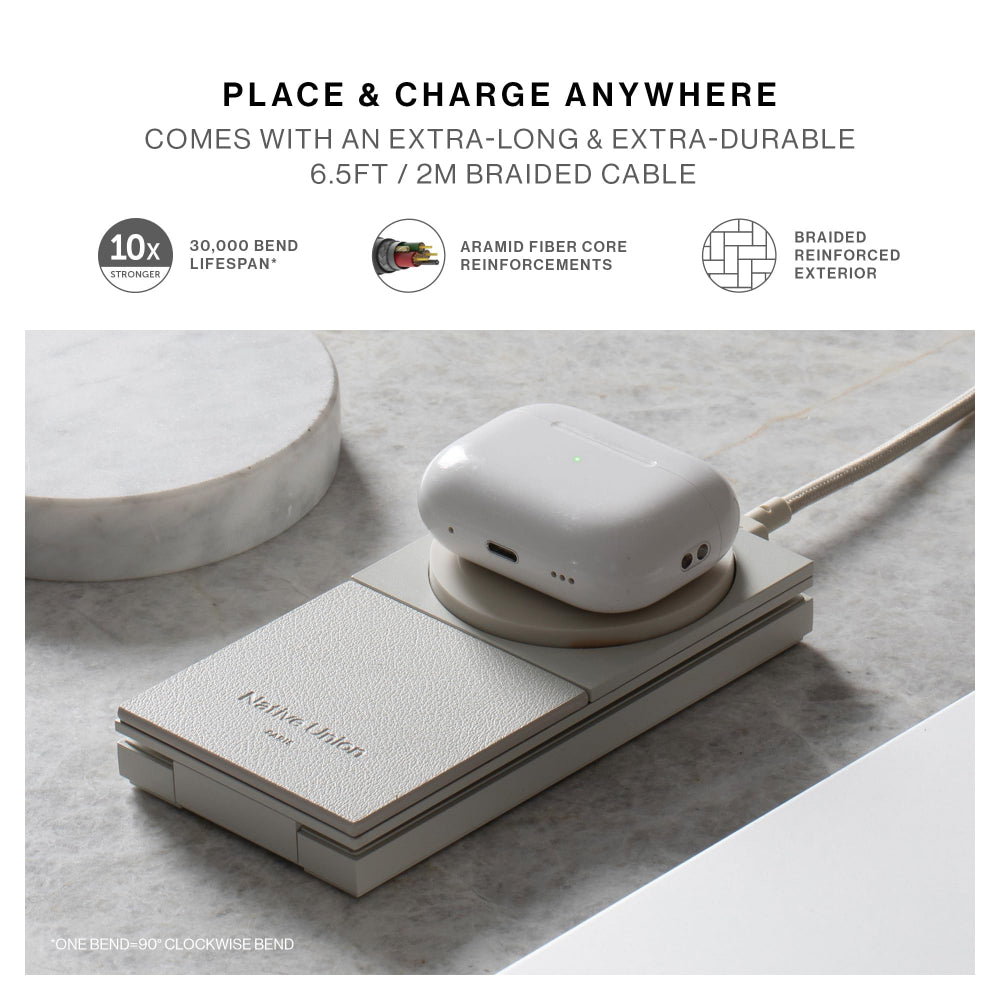 Native Union Rise 3-in-1 Magnetic Wireless Charger| Fast 15W Qi2, Premium Foldable Charging Stand, for Apple iPhone 16/15/14/13/12 Pro/Pro Max/Plus, Apple Watch All Series, Airpods - Black