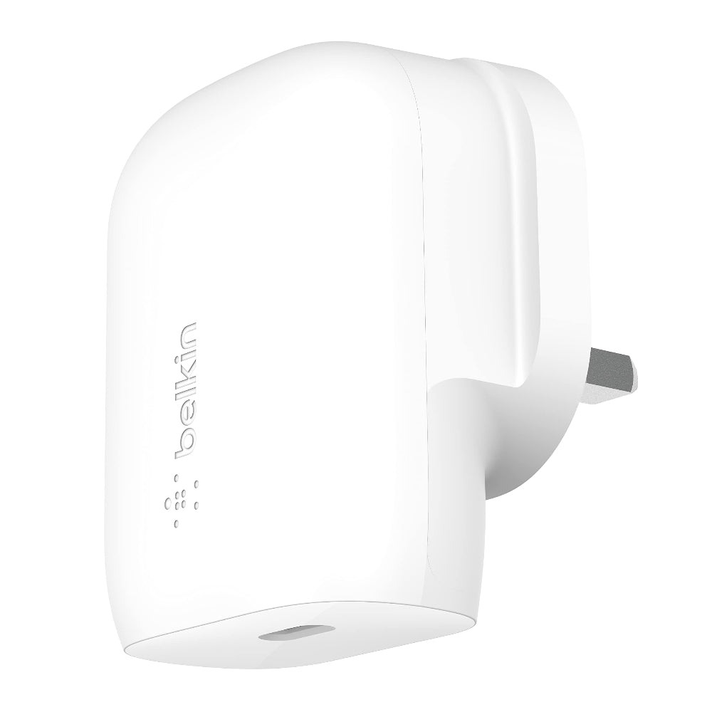 BELKIN BoostCharge Wall Charger 30W PD 3.0 PPS with USB-C to USB-C Cable| Slim, Portable, LightWeight, Fast Charging for Apple iPhone 16/15 Series, iPads, Samsung Phones, Tablets - White