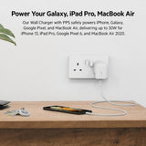 BELKIN BoostCharge Wall Charger 30W PD 3.0 PPS with USB-C to USB-C Cable| Slim, Portable, LightWeight, Fast Charging for Apple iPhone 16/15 Series, iPads, Samsung Phones, Tablets - White