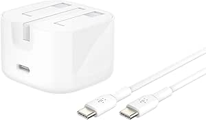 Belkin BoostCharge USB-C Wall Charger 45W| Ultra Compact Wall & Travel Charger, PD 30W Fast Charging for iPhone, Samsung, iPad, Tablets, MacBook Air, USB-C Devices, White
