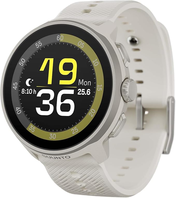 Suunto Run GPS Sports Watch| Lightweight Running Watch with Dual-Band GPS, 46mm AMOLED Display, 12-Day Battery, 34 Sport Modes, Frost Gray
