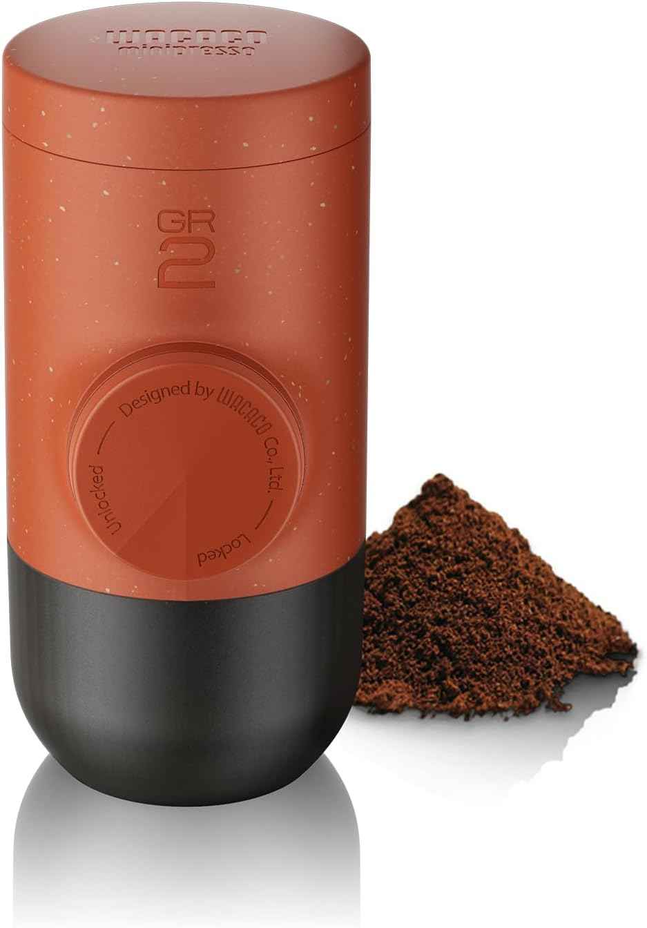 Wacaco MINIPRESSO GR2 - Portable Espresso Machine for Ground Coffee, Eco-Friendly, Made Using Biomass, 18 Bar Powerful Extraction, Ultra Light Weight, Integrated Water Tank System