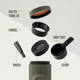 Wacaco MINIPRESSO GR2 - Portable Espresso Machine for Ground Coffee, Eco-Friendly, Made Using Biomass, 18 Bar Powerful Extraction, Ultra Light Weight, Integrated Water Tank System - Golden Ochre