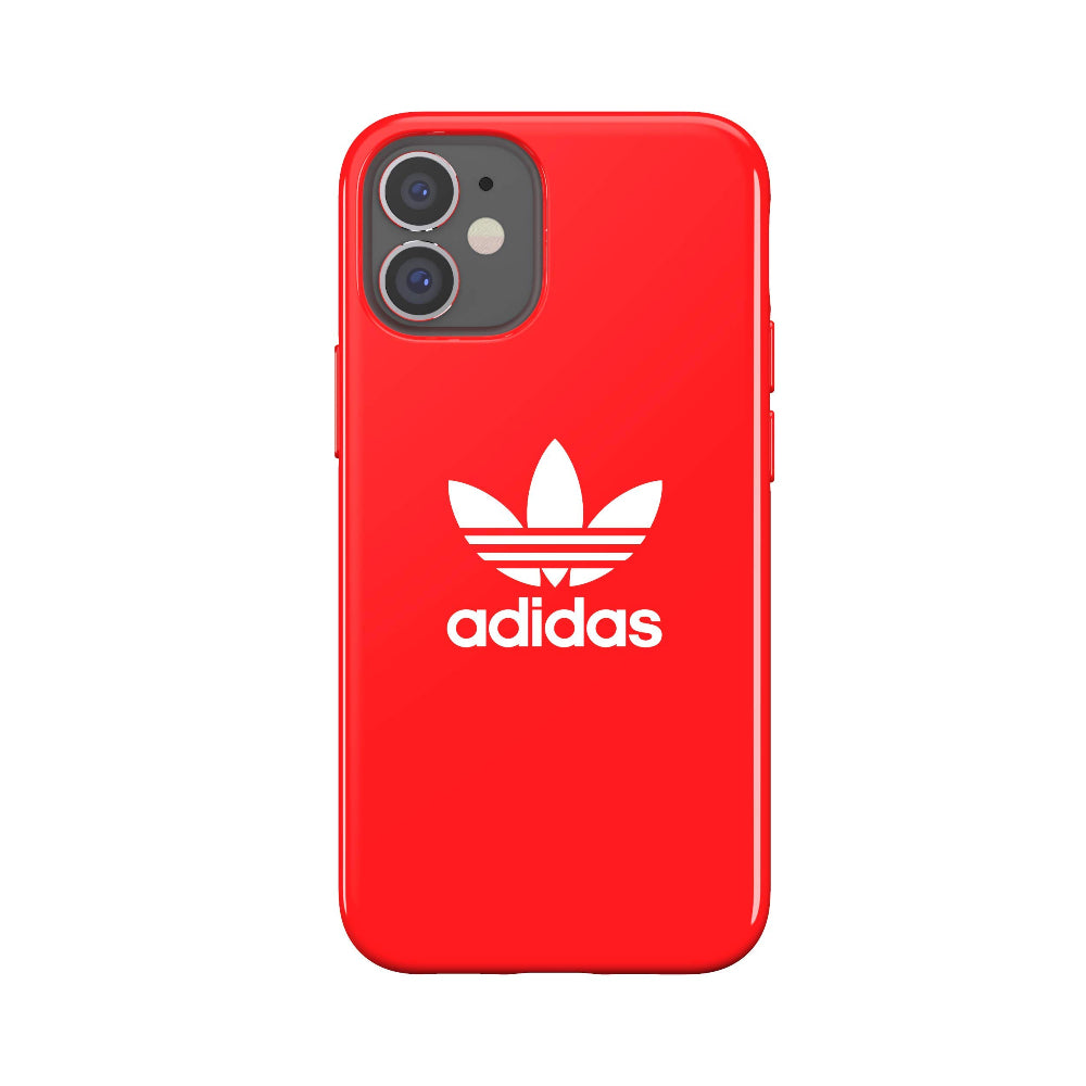 Adidas SNAP Apple iPhone 12 Mini Trefoil Case - Back cover w/ Trefoil Design, Scratch & Drop Protection w/ TPU Bumper, Wireless Charging Compatible - Scarlet