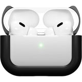 Arc Pulse Compatible with AirPods Pro Case (2024), Minimalist Protective Shock Absorption Aluminum Shells + Elastomer Inlays, Slide-On Fit Charging Case Cover - Matte Black