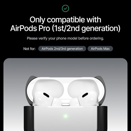 Arc Pulse Compatible with AirPods Pro Case (2024), Minimalist Protective Shock Absorption Aluminum Shells + Elastomer Inlays, Slide-On Fit Charging Case Cover - Matte Black