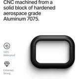 Arc Pulse Compatible with AirPods Pro Case (2024), Minimalist Protective Shock Absorption Aluminum Shells + Elastomer Inlays, Slide-On Fit Charging Case Cover - Matte Black