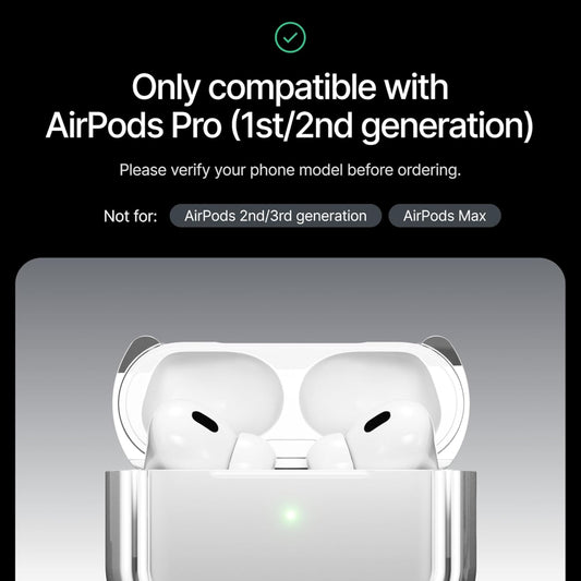Arc Pulse Compatible with AirPods Pro Case (2024), Minimalist Protective Shock Absorption Aluminum Shells + Elastomer Inlays, Slide-On Fit Charging Case Cover - Silver