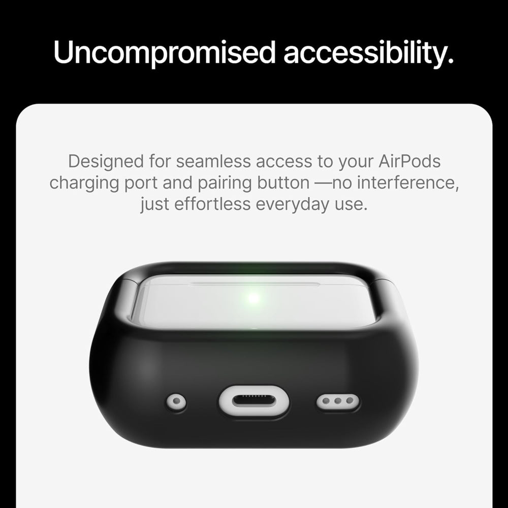 Arc Pulse Compatible with AirPods Pro Case (2024), Minimalist Protective Shock Absorption Aluminum Shells + Elastomer Inlays, Slide-On Fit Charging Case Cover - Silver