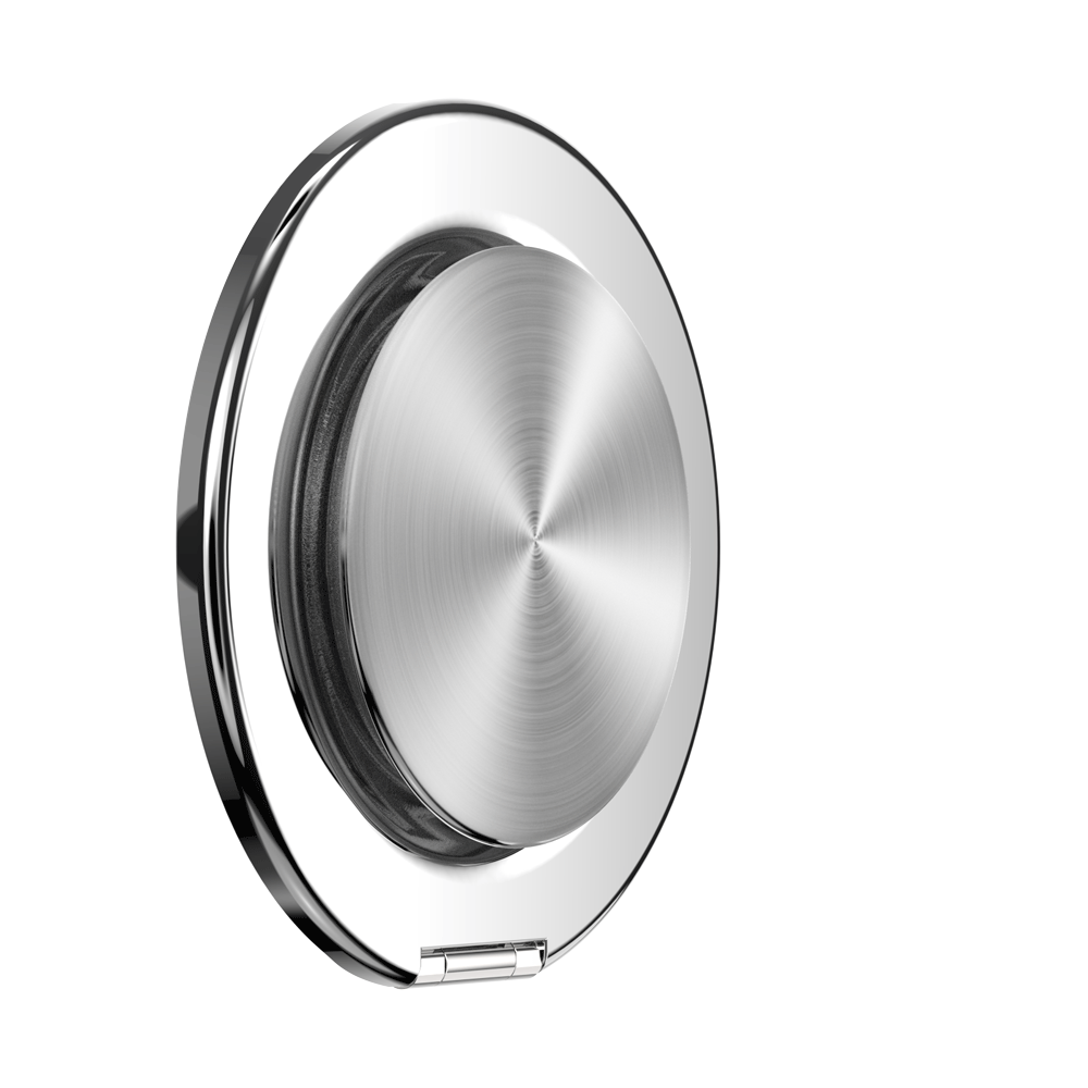 PopSockets MagSafe Kick-Out Grip & Stand| Magnetic Pop-up Phone Grip, Stable Stand, 360° Rotation, for iPhone 17/16/15/14/13/12, Included Adapter Ring for non-MagSafe Phones & Cases - Silver