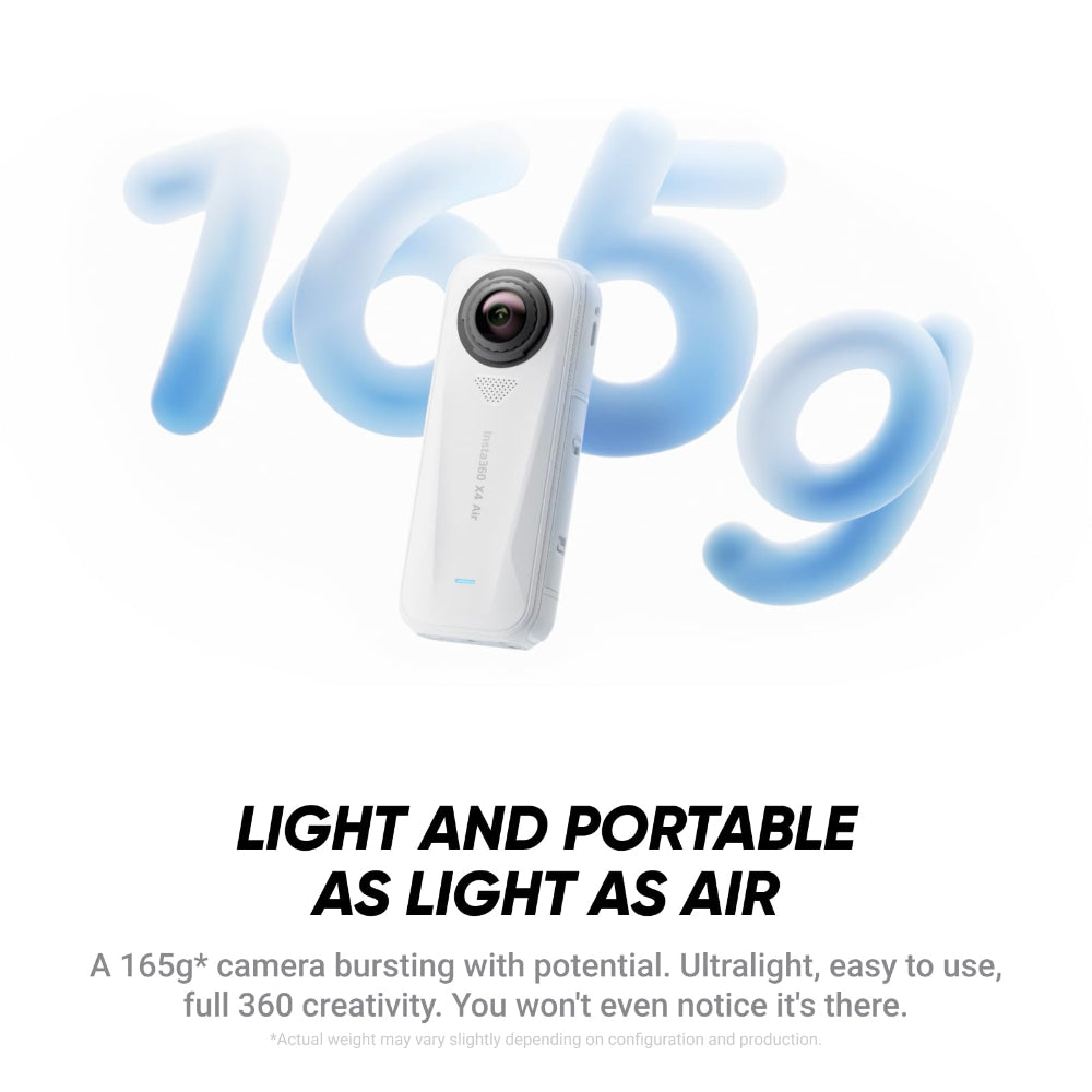 Insta360 X4 Air Starter Bundle| Lightest 8K 360 Action Camera for Epic Adventures| for Travel, Sports, Family Moments, Vlogging| Smooth, Stable, Easy-to-Edit Videos Anytime, Anywhere - White