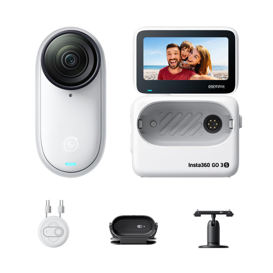 كاميرا الحركة Insta360 GO 3S 4K ذات الزاوية الواسعة باللون الأبيض القطبي