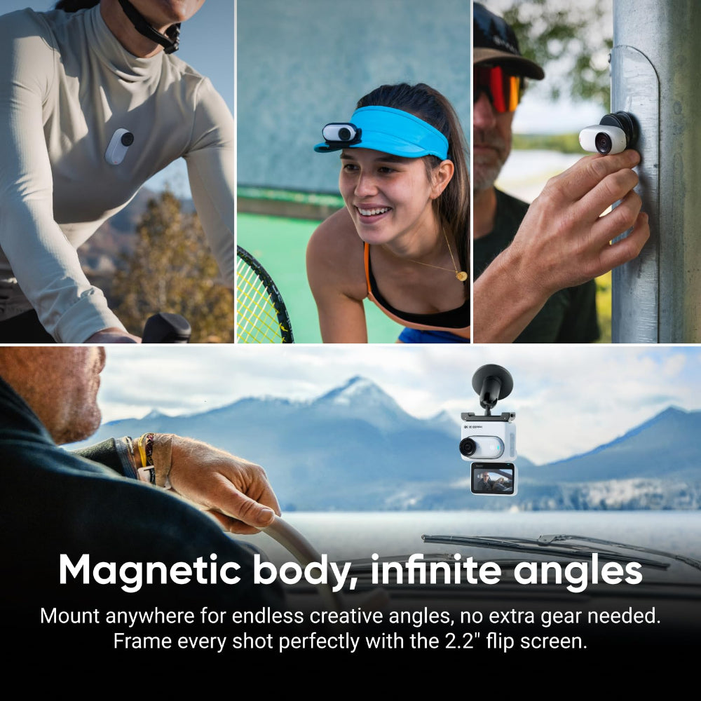 كاميرا الحركة Insta360 GO 3S 4K ذات الزاوية الواسعة باللون الأبيض القطبي