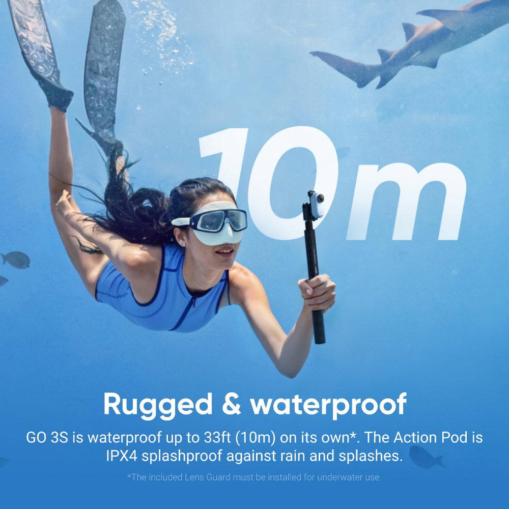 كاميرا الحركة Insta360 GO 3S 4K ذات الزاوية الواسعة باللون الأبيض القطبي