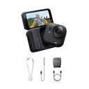 [OPEN BOX]_Insta360 GO Ultra Standard Bundle| 4K Tiny Action Camera, Low-Light Capture, 10m Waterproof Wide-Angle, w/ Flip Screen FlowState Stabilization, Magnet Pendant, Clip for Travel & Vlogging, Black