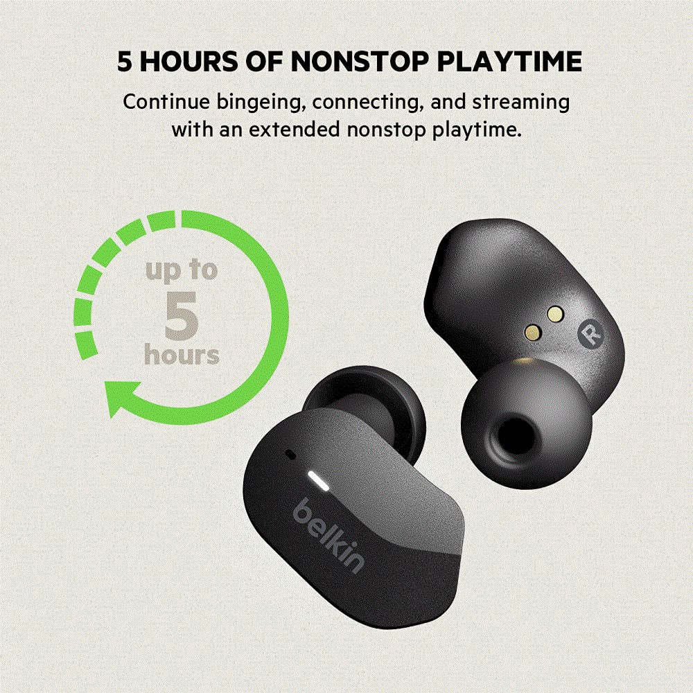 Belkin - SOUNDFORM True Wireless Earbuds - Black