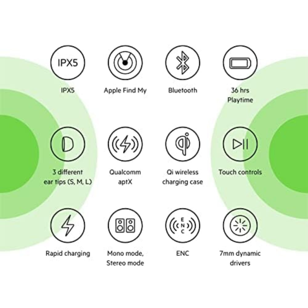 Belkin FREEDOM True Wireless Earbuds - Bluetooth Earphone Works w/ Apple Find My, 36 Hrs  Battery Life, Powerful Bass, Advanced Noise Reduction, for iPhone 12/11 Pro/XS Max/Samsung/Huawei - White