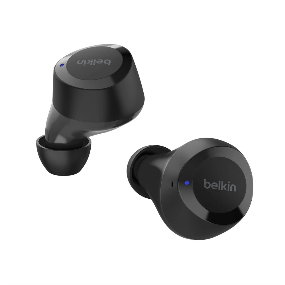 Belkin SoundForm Bolt True Wireless Earphones| Bluetooth 5.2 Earbuds, 28Hrs Playtime, 2 Mics, Clear Calls, IPX4 rating, Portable, Stereo HiFi Sound, Tap Control, for Apple/Android OS - Black