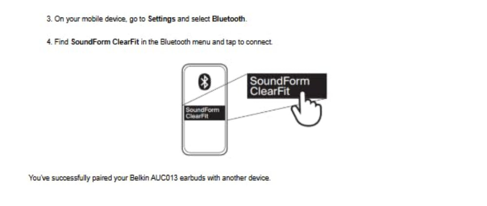 BELKIN SoundForm ClearFit Open-Ear Wireless Earbuds| Bluetooth Headphones w/ Sound Awareness, for Sports, Outdoor Activities, WorkOuts, Clear Calls and Music, for iOS & Android - Black