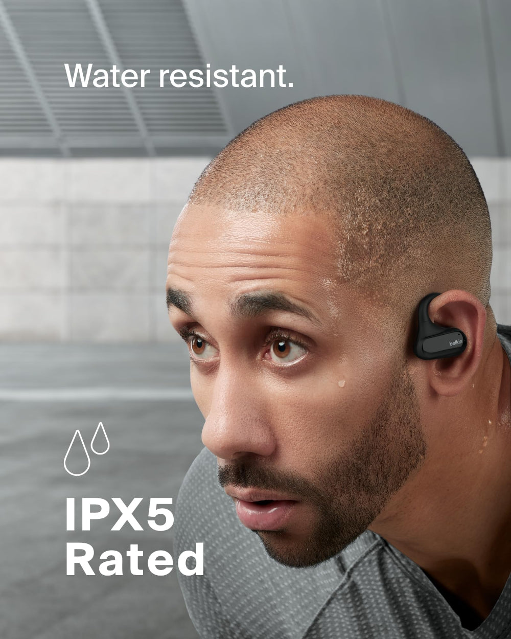 BELKIN SoundForm ClearFit Open-Ear Wireless Earbuds| Bluetooth Headphones w/ Sound Awareness, for Sports, Outdoor Activities, WorkOuts, Clear Calls and Music, for iOS & Android - Black