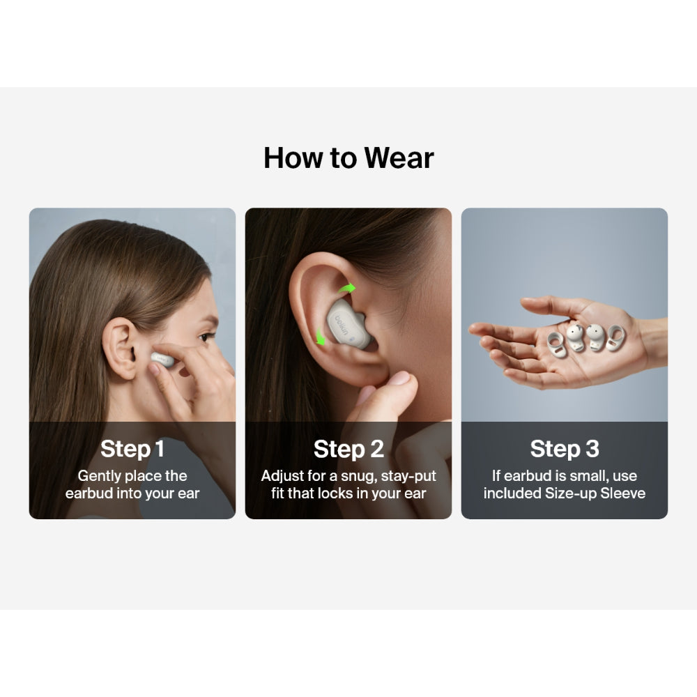 Belkin SoundForm Anywhere Wireless Earbuds, Bluetooth Earphones with Long-Lasting Comfort, IPX4 Waterproof Lightweight Earbuds for iPhone, iPad, Tablet, Laptop, Biking, Running & More - Cream