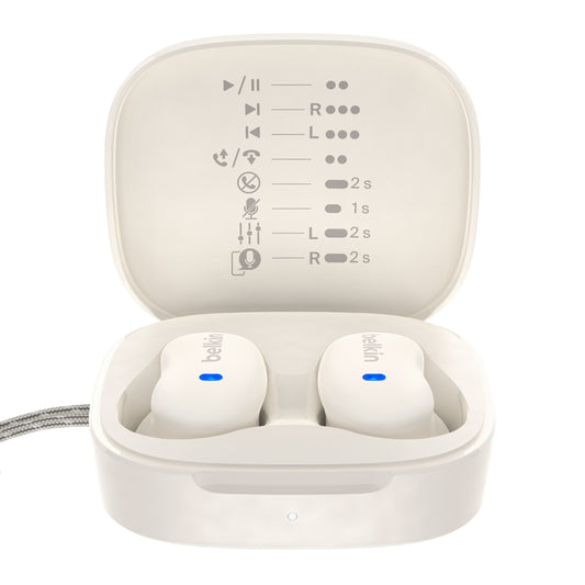 Belkin SoundForm Anywhere Wireless Earbuds, Bluetooth Earphones with Long-Lasting Comfort, IPX4 Waterproof Lightweight Earbuds for iPhone, iPad, Tablet, Laptop, Biking, Running & More - Cream