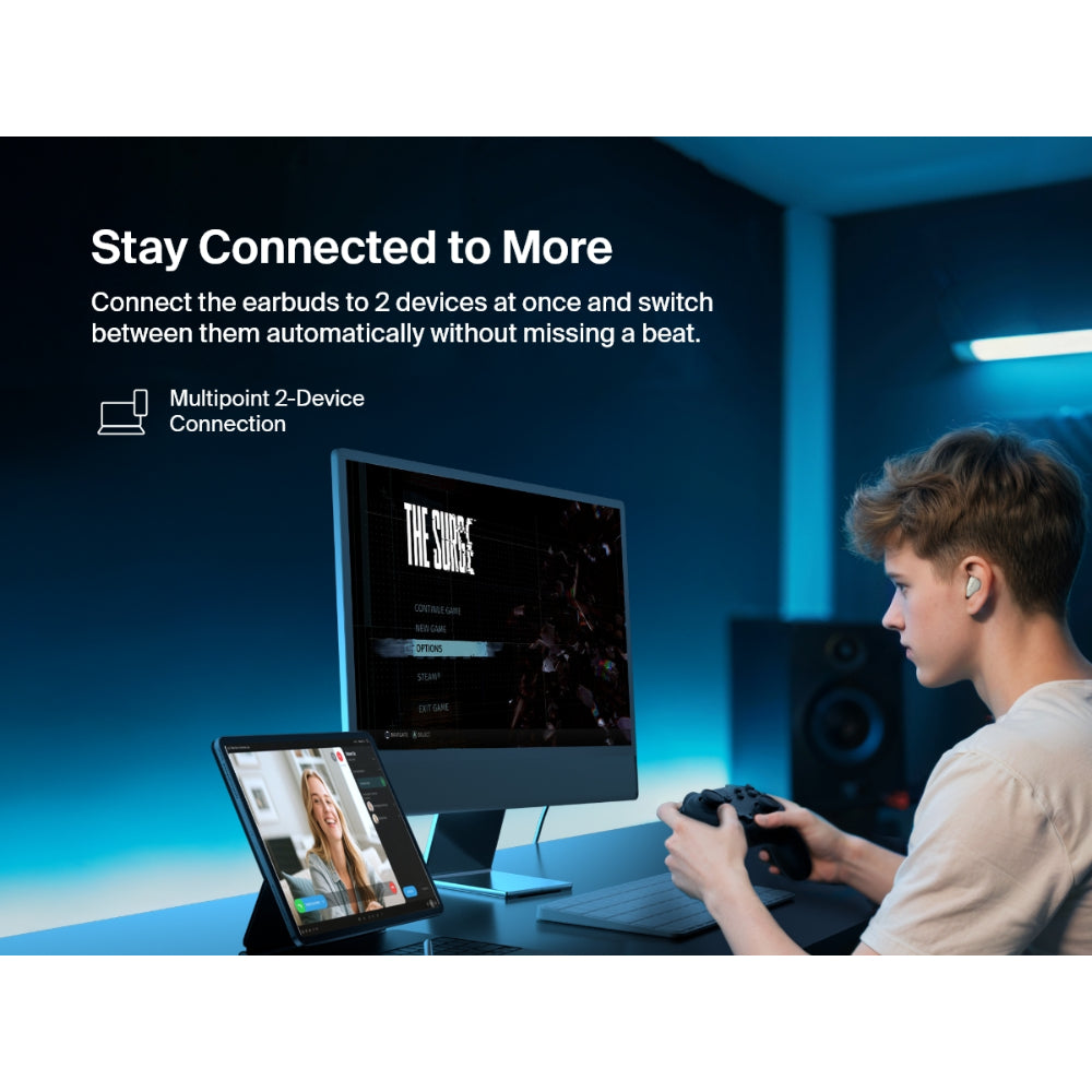 Belkin SoundForm Anywhere Wireless Earbuds, Bluetooth Earphones with Long-Lasting Comfort, IPX4 Waterproof Lightweight Earbuds for iPhone, iPad, Tablet, Laptop, Biking, Running & More - Cream