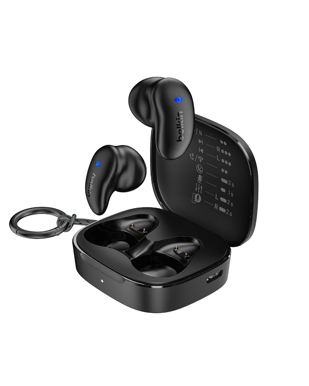 Belkin SoundForm Anywhere True Wireless Earbuds, Bluetooth 5.3, 26-Hour Battery, Multipoint Connection, IPX4 Water Resistant, Black