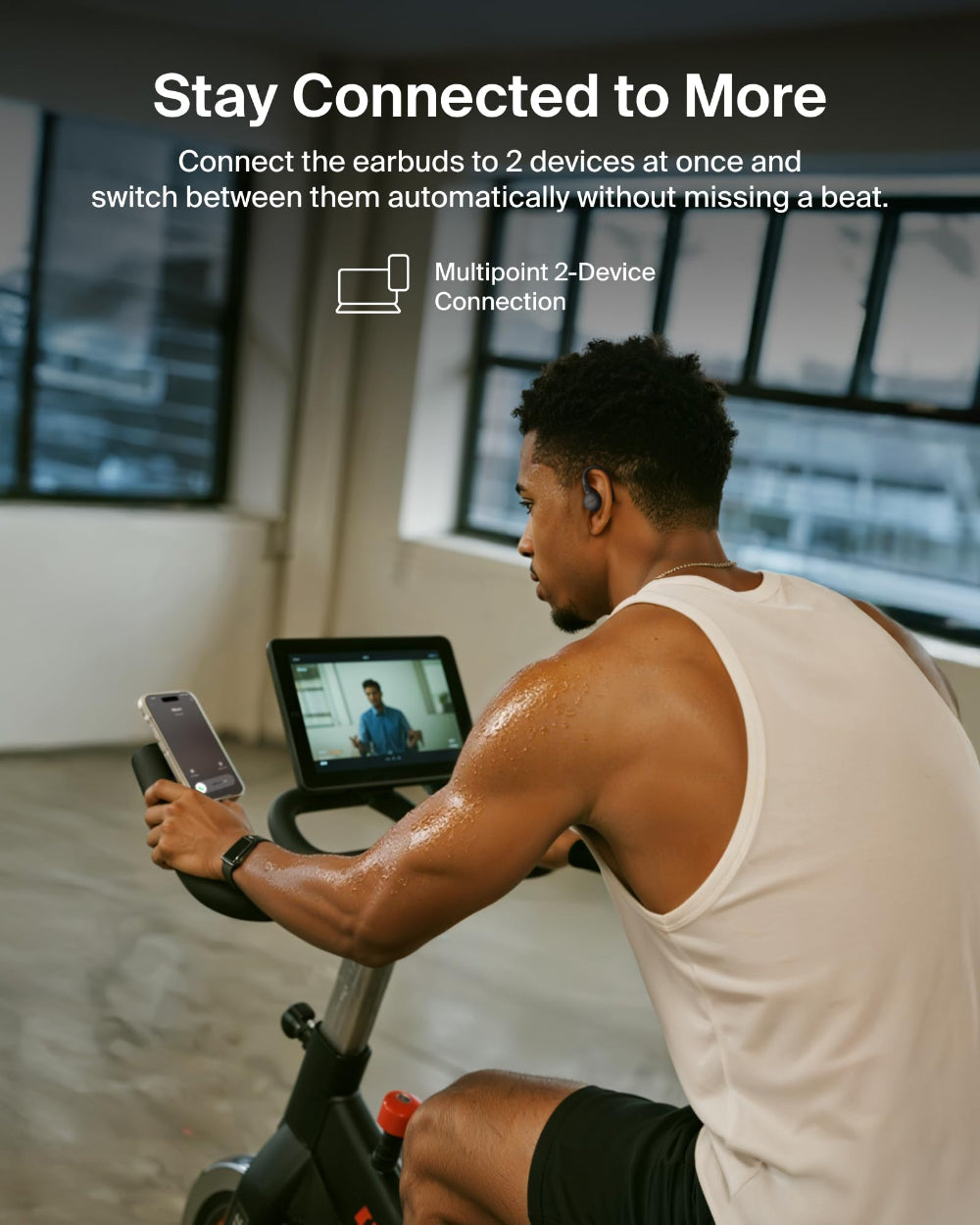 Belkin SoundForm ActiveFit True Wireless Earbuds, Secure Silicone Ear Hooks, 36-Hour Battery, IP54 Dust & Water Resistance, Hear-Thru Mode, Black