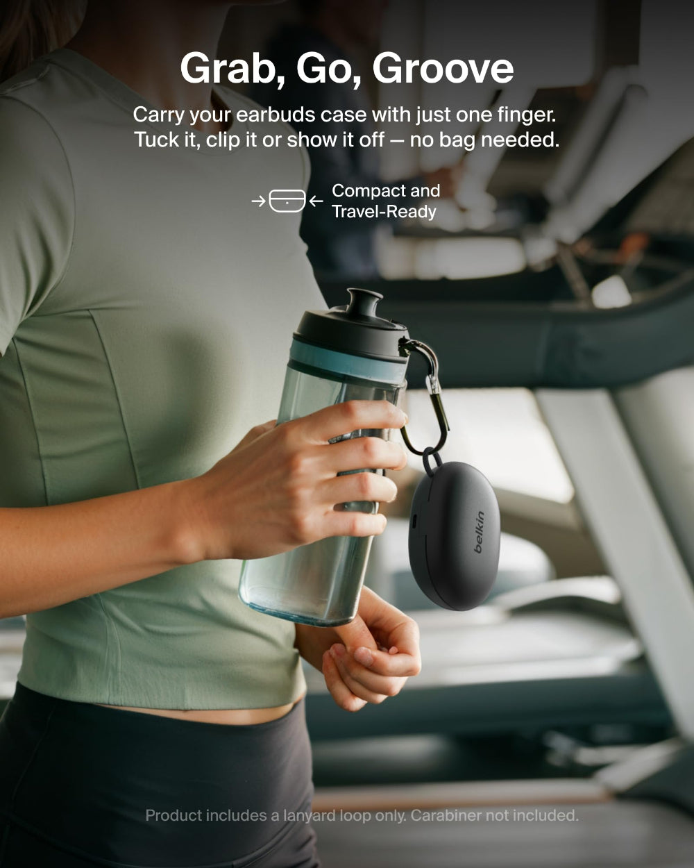 Belkin SoundForm ActiveFit True Wireless Earbuds, Secure Silicone Ear Hooks, 36-Hour Battery, IP54 Dust & Water Resistance, Hear-Thru Mode, Black