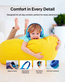 Belkin SoundForm Mini Wireless On-Ear Headphones for Kids| Safe Volume Limited, Up to 30Hrs Bluetooth Connection, Bulit-in Music & Call Controls w/ Mic, USB-C Charging, Blue