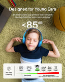 Belkin SoundForm Mini Wireless On-Ear Headphones for Kids| Safe Volume Limited, Up to 30Hrs Bluetooth Connection, Bulit-in Music & Call Controls w/ Mic, USB-C Charging, Blue