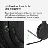 Belkin SoundForm Adapt Wireless Over-Ear Bluetooth Headset| 65Hrs Playtime, On-Board Controls, Flip-to-Mute Boom Mic, Stylish w/ Great Sound, USB-C port Fast Charging, Wired or Wireless Use - Black