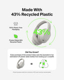 Belkin SOUNDFORM SURROUND| OverEar Wireless Headphone, High Audio & Call Quality, Bluetooth 5.4, 60Hrs Battery Life, USB-C Fast Charging, Multi-Point, Comfortable, Adjustable, Foldable - Sand