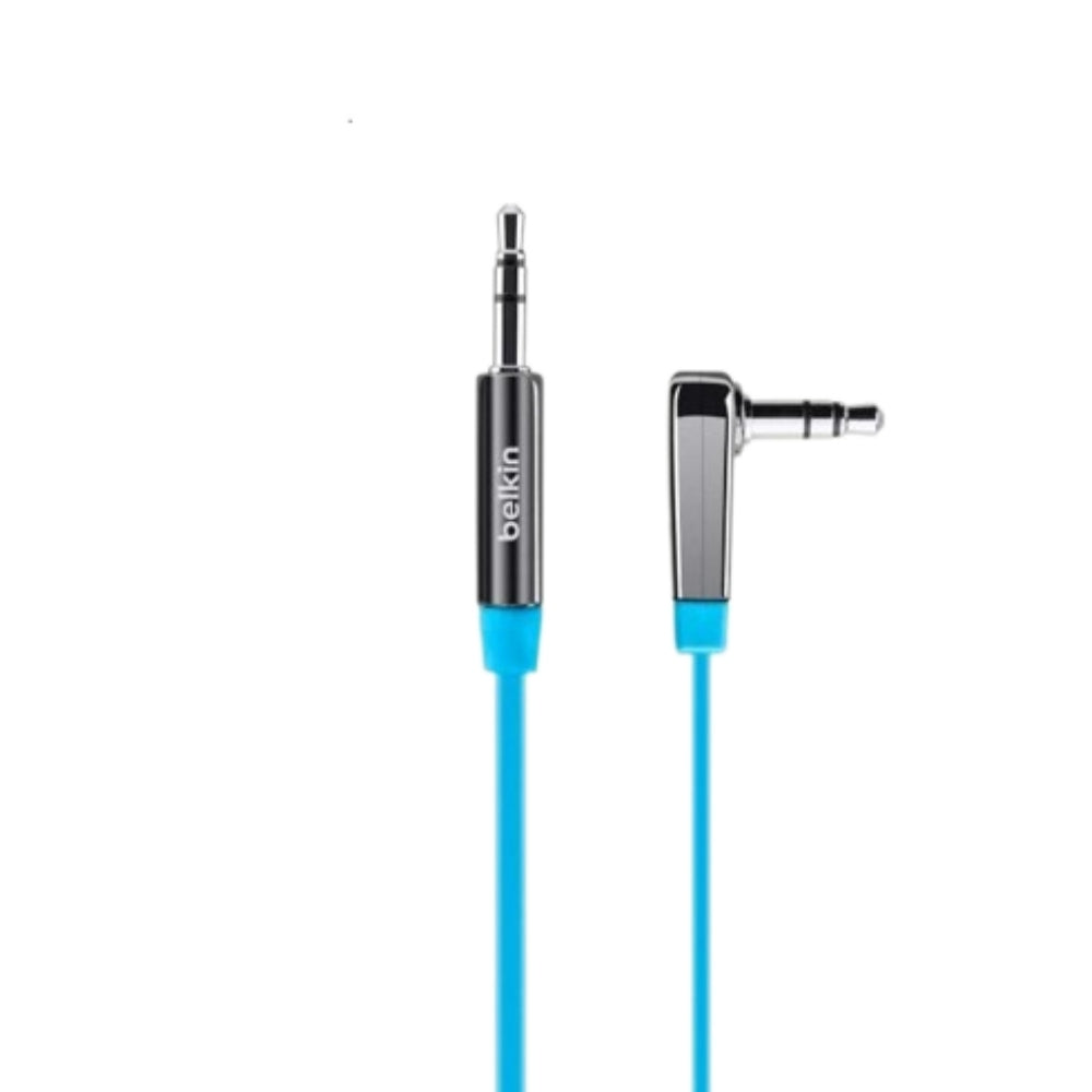 [OPEN BOX] BELKIN 3.5MM Flat Right Angle Aux Cable 0.9M - Blue