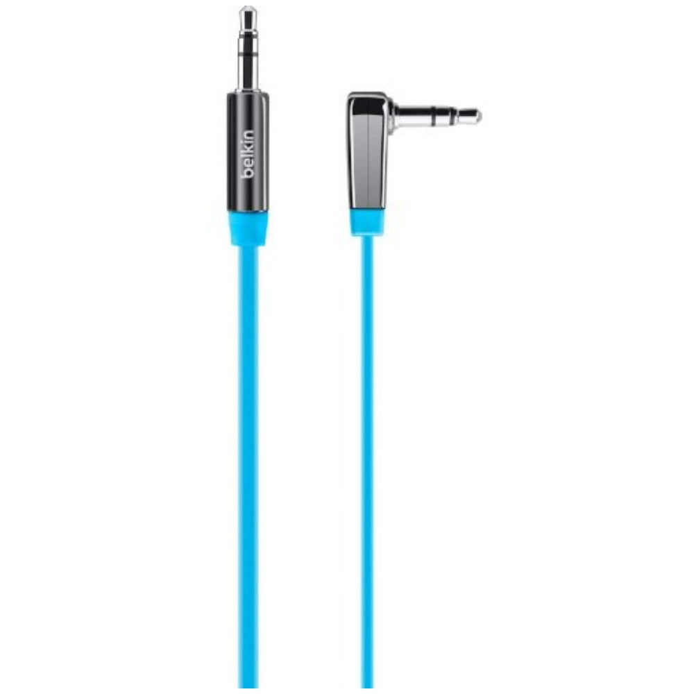 [OPEN BOX] BELKIN 3.5MM Flat Right Angle Aux Cable 0.9M - Blue