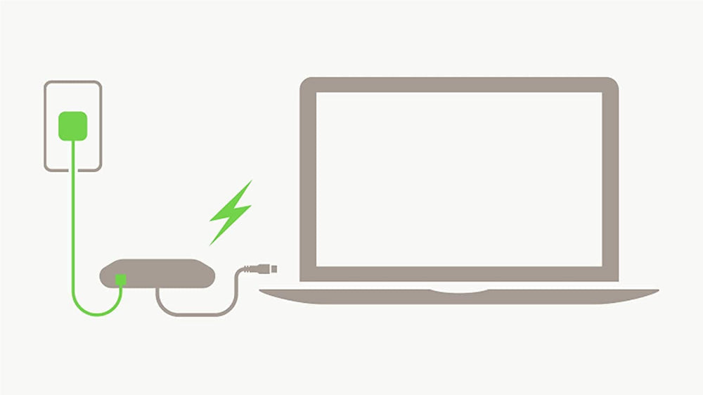 محول طاقة بيلكين USB-C إلى VGA بقدرة 60 واط - أسود