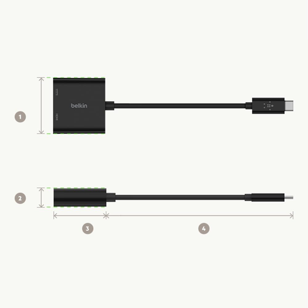 Belkin - Usb-C To Hdmi 60W Power Delivery - Black