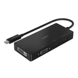 محول BELKIN من USB-C إلى HDMI وVGA وUSB-A وGigabit Ethernet وUSB-C PD (للنقل والشحن) - أسود