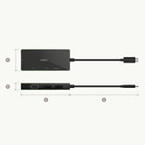محول BELKIN من USB-C إلى HDMI وVGA وUSB-A وGigabit Ethernet وUSB-C PD (للنقل والشحن) - أسود