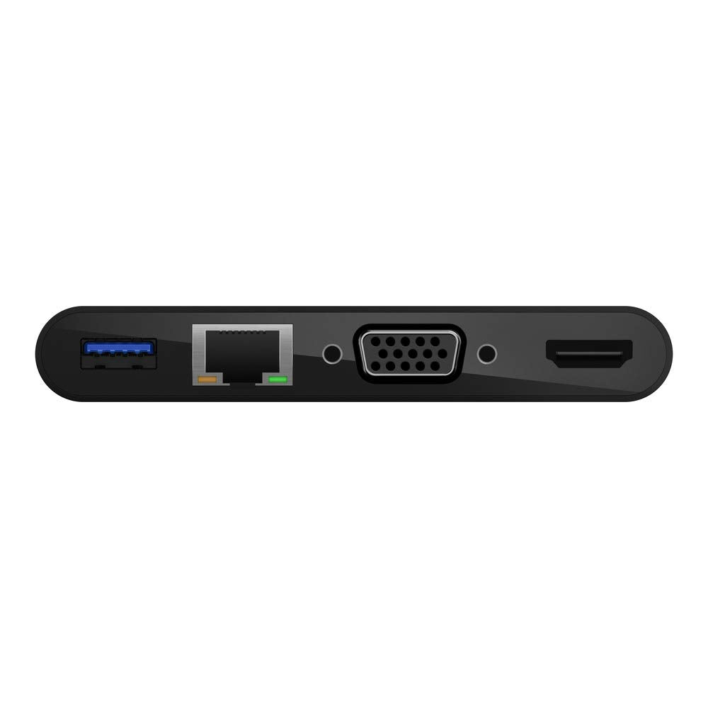 Belkin - USB-C to HDMI, VGA, USB-A and Gigabit Ethernet - Black