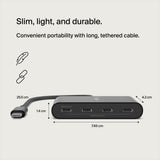 موزع منافذ USB-C من بيلكين إلى 4 منافذ USB-C - أسود